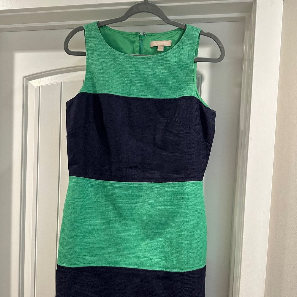 BANANA REPUBLIC Sleeveless Scoop Neck Color Block Sheath Dress w/pockets Size 10